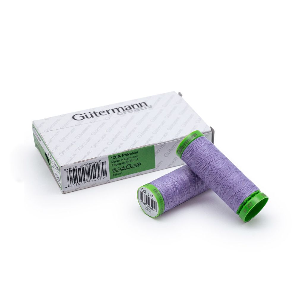 Нитки для тонких тканей Gutermann Extra Fine 150 (200 метров), 5 кат. | 158 св.сиреневый