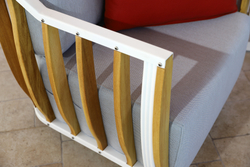 Комплект Storm Seating Set. Диван + 2 Кресла + Стол. Алюминий, ироко. Поставка 45 дней.