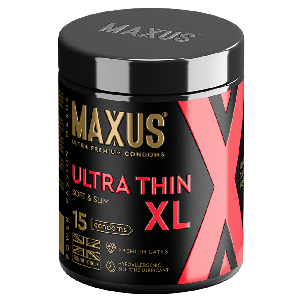Ультратонкие увеличенные презервативы в железном кейсе Maxus Ultra Thin XL X-Edition 15шт