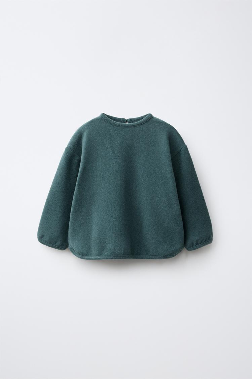 ZARA ОДНОТОННЫЙ ЛОНГСЛИВ SOFT TOUCH, СИНИЙ