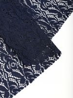 Ткань кружевная гипюр стрейч 160 г/м², ш.150см, арт.SZ031636 цв.142 темно-синий, уп.25м