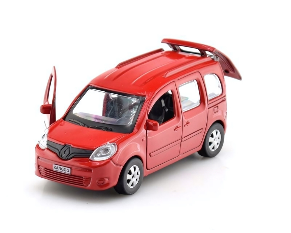 Модель ин. мет. "Renault Kangoo" 12см, открыв. двери, красный, коробка KANGOO-RD (Технопарк)