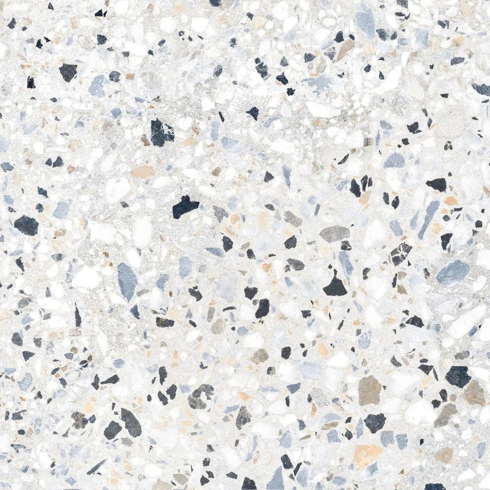 Керамогранит Alma Ceramica GFU6060TRZ07L Terrazzo 60x60 белый / бежевый лаппатированный под камень / терраццо