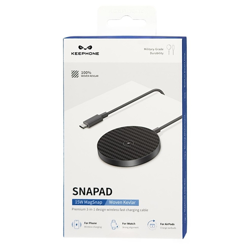 Беспроводное заряд. устр. 3в1 Keephone Snapad KPW-11 15W черное