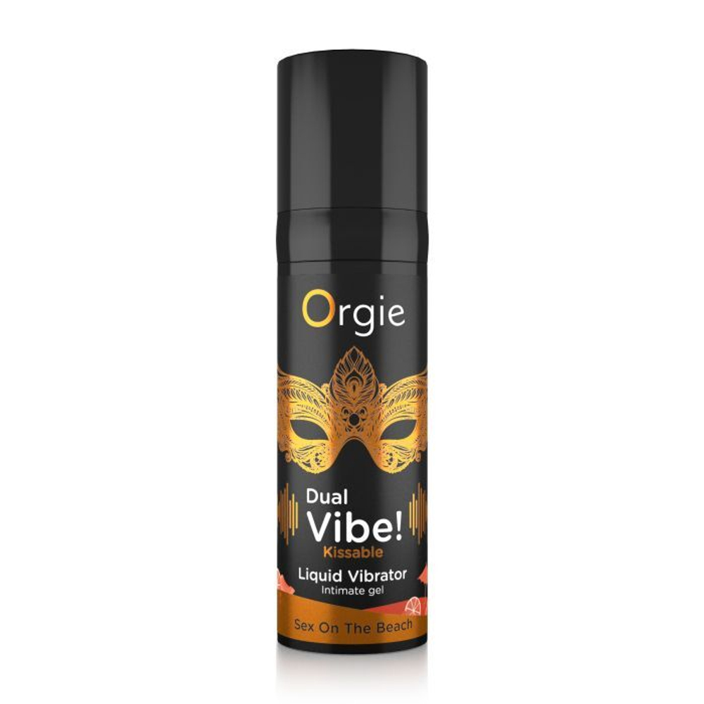 Съедобный гель Dual Vibe Sex On The Beach с эффектом вибрации и вкусом коктейля «секс на пляже» - 15 мл.