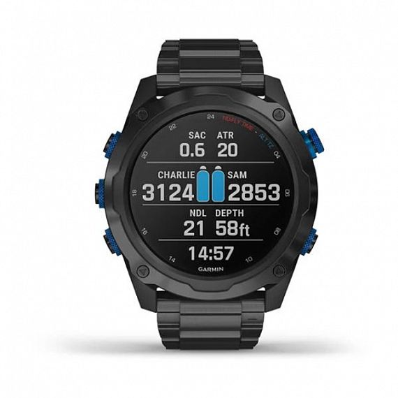 Комплект умные часы - дайвинг компьютер Garmin Descent MK2i DLC-покрытием и черным титановым ремешком + датчик Descent T1