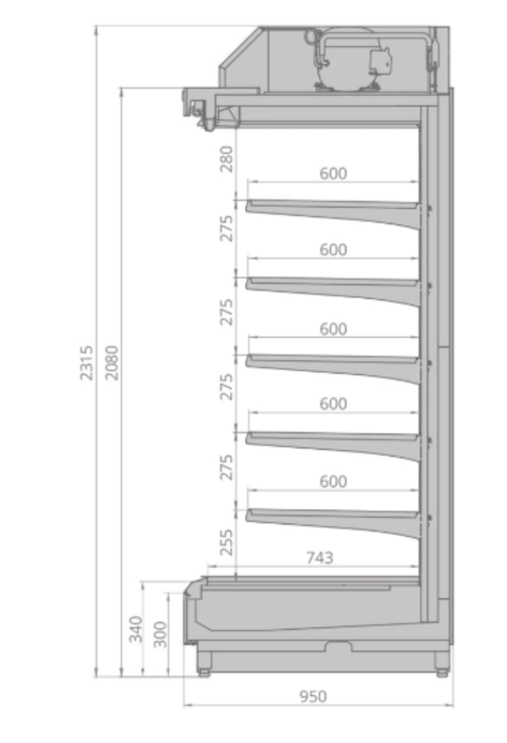 Горка холодильная BRANDFORD Cronox 2080.950.190
