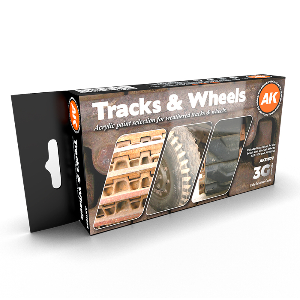 Набор красок AK Interactive Tracks and Wheels Set 3G, 6 красок