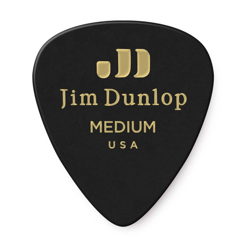 Dunlop 483P03MD Celluloid Black Medium 12Pack медиаторы, средние, 12 шт.