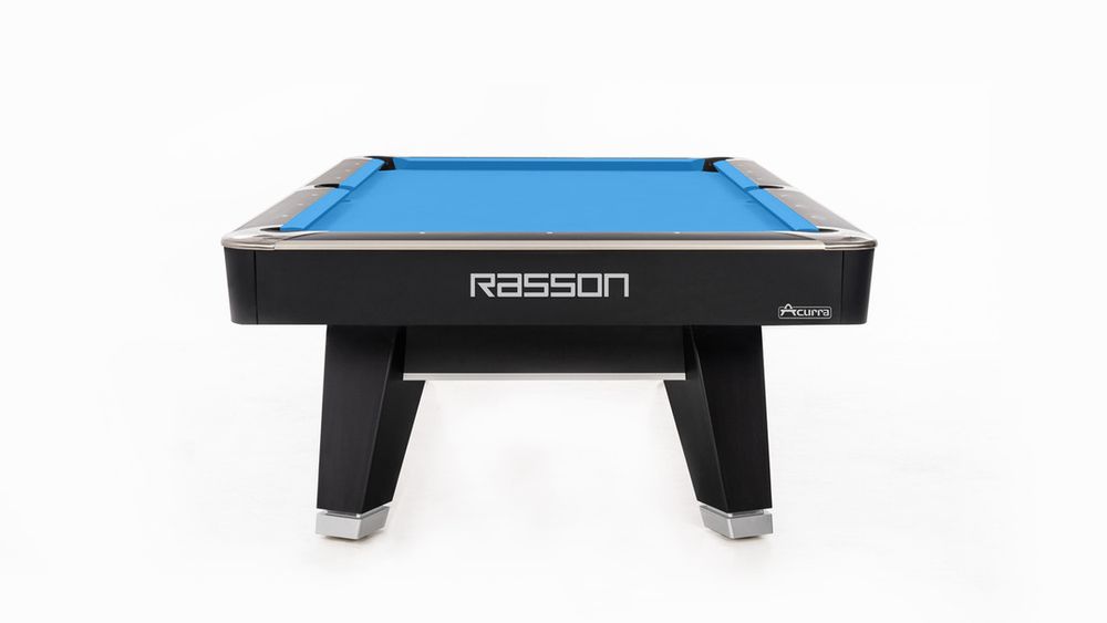 Бильярдный стол для пула "Rasson Acurra" 8 футов (черный, сланец 25 мм) в комплекте с плитой, аксессуары и сукно