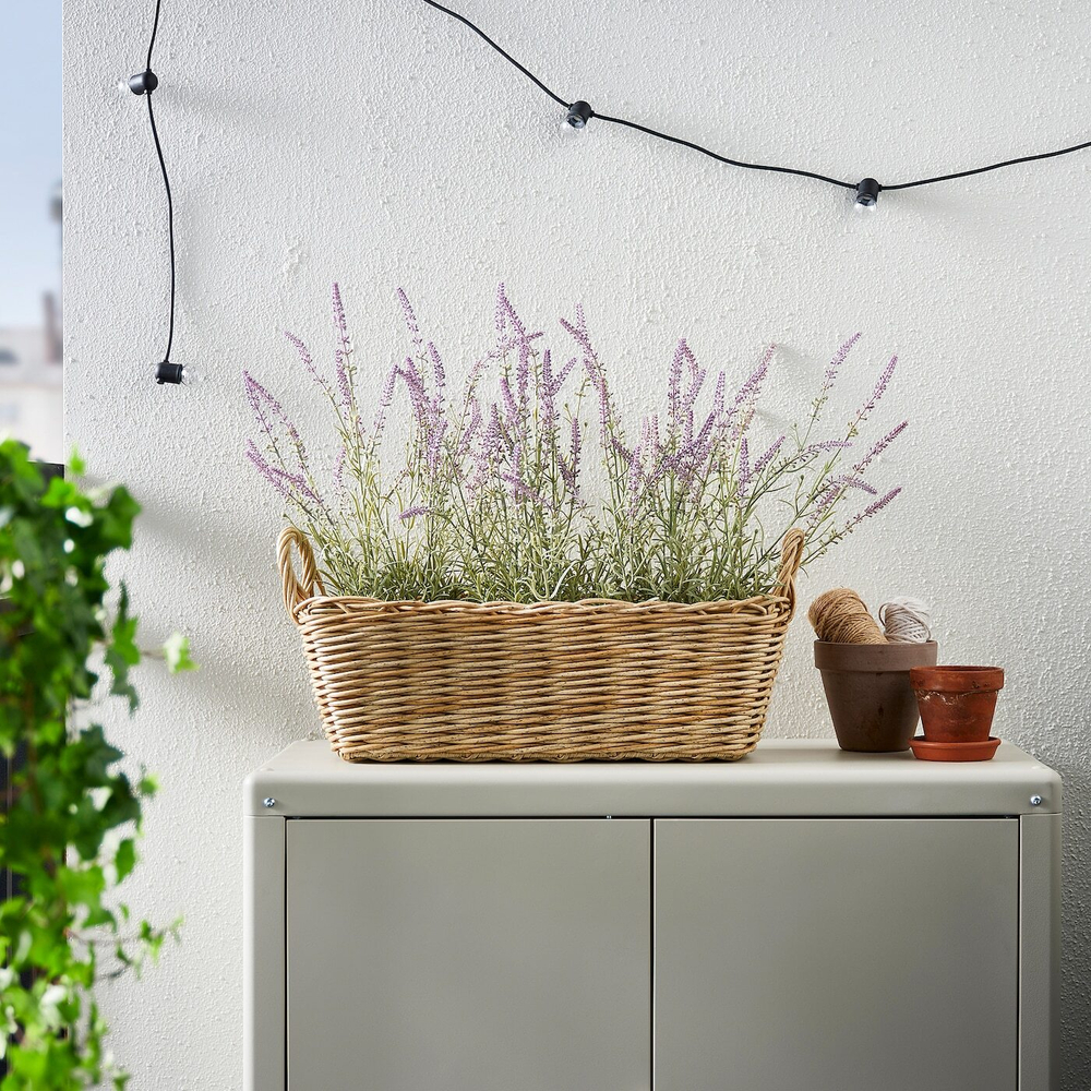 IKEA FLODBJÖRK  (ИКЕА ФЛОДБЙÖРК)  -  Ящик для цветов, внутренний/наружный, светло-серый-коричневый, 54x21 см