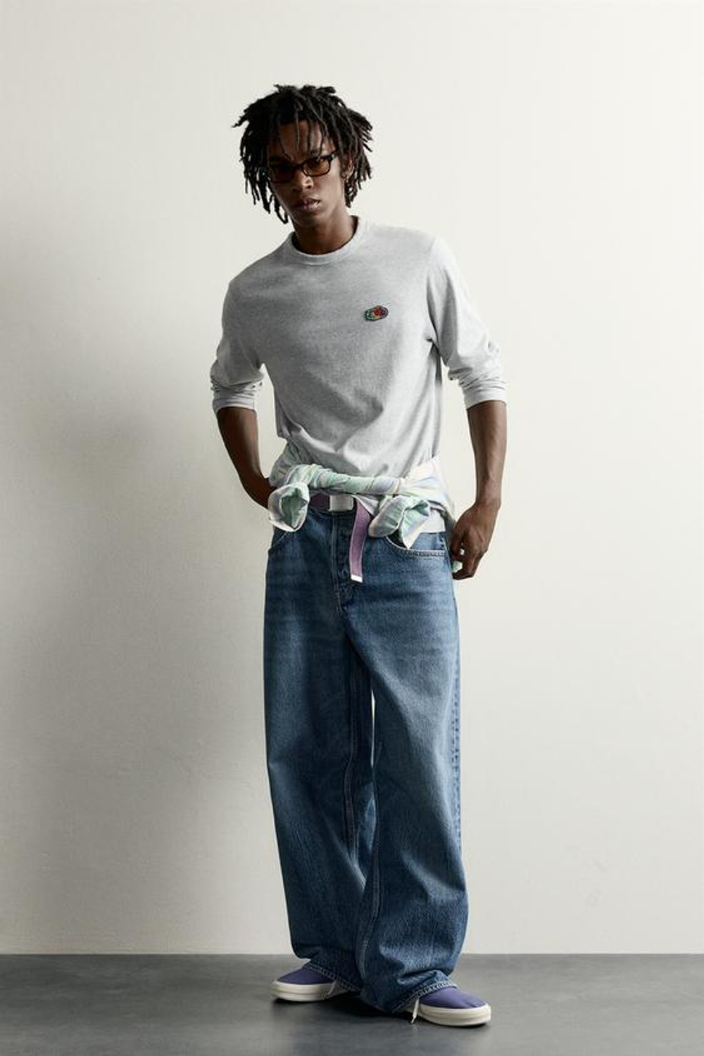 ZARA - FRUIT OF THE LOOM™ ФУТБОЛКА С НАШИВКОЙ, СЕРЫЙ МЕЛАНЖ