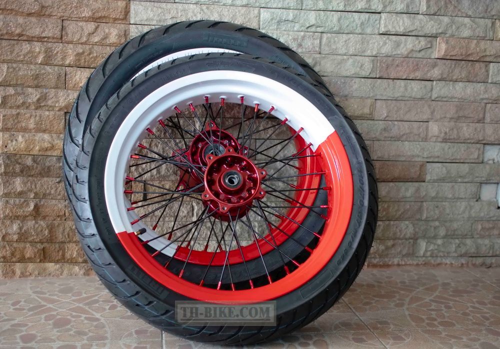 17 inches rim (no tyre) Motard Wheel Conversion Kit Honda CRF250L, Rally250, CRF250M 2012-2020. Red-White