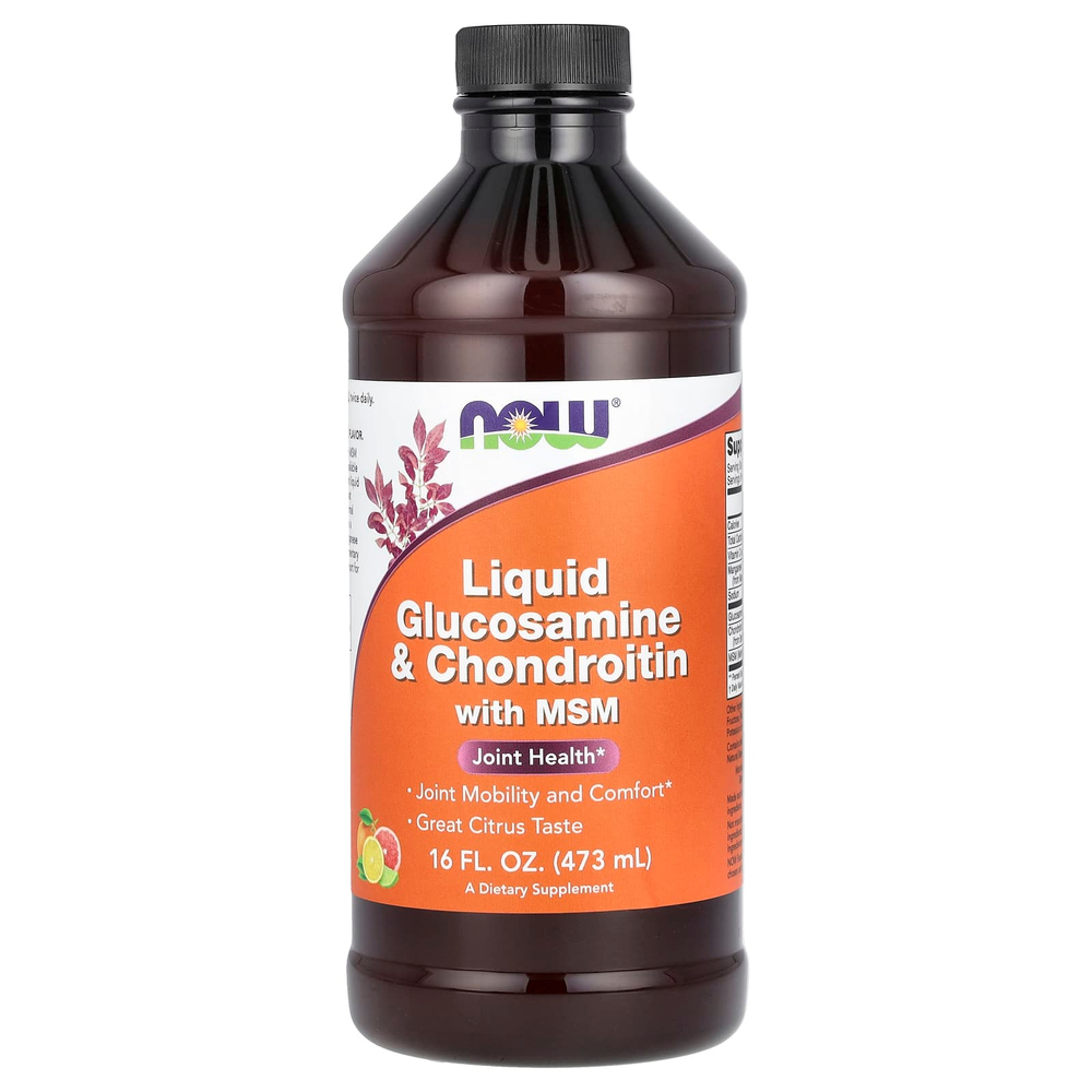 NOW Foods, жидкая добавка с глюкозамином, хондроитином и МСМ, с цитрусовым вкусом, 473 мл (16 жидк. унций)