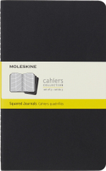 Блокнот Moleskine CAHIER JOURNAL QP317 Large 130х210мм обложка картон 80стр. клетка черный (3шт)