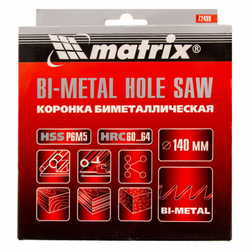 Коронка Bimetal, 140 мм Matrix