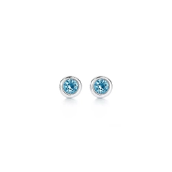Серьги-гвоздики из серебра 925 с аквамарином, Tiffany 💠  💝