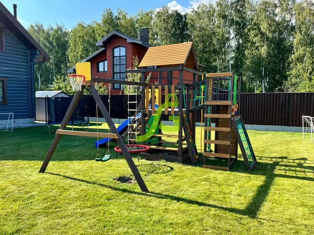 Детская площадка Спорт 2 с качелями гнездо 100см