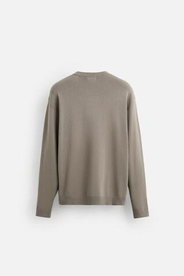 ZARA СВИТЕР ИЗ ВИСКОЗЫ С РЕЛЬЕФНЫМ УЗОРОМ, СЕРО-КОРИЧНЕВЫЙ