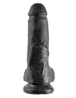 Чёрный фаллоимитатор 8 Cock with Balls - 21,3 см. (Цвет: черный)