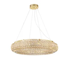 Люстра подвесная светодиодная NewRgy E70-ф800*H160 H GOLD, 158 Вт, золотая