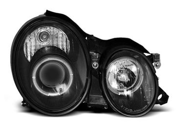 Передние фары angel eyes black для Mercedes CLK W208