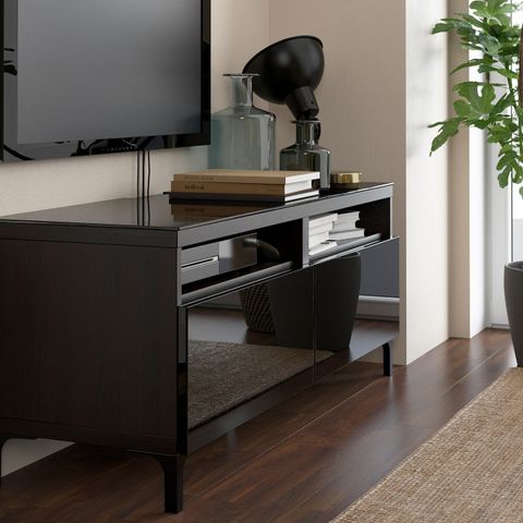 Верхняя панель для телевизора IKEA BESTA (БЕСТО), Стекло, Черный, 120x40 см