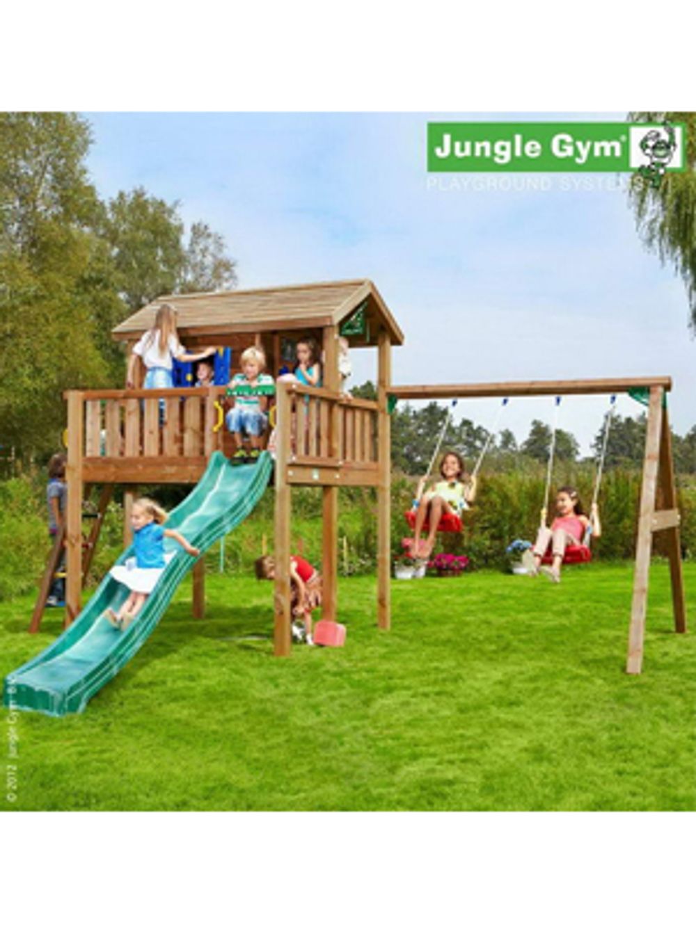 Детский городок Jungle Gym Playhouse XL + SwingModule Xtra