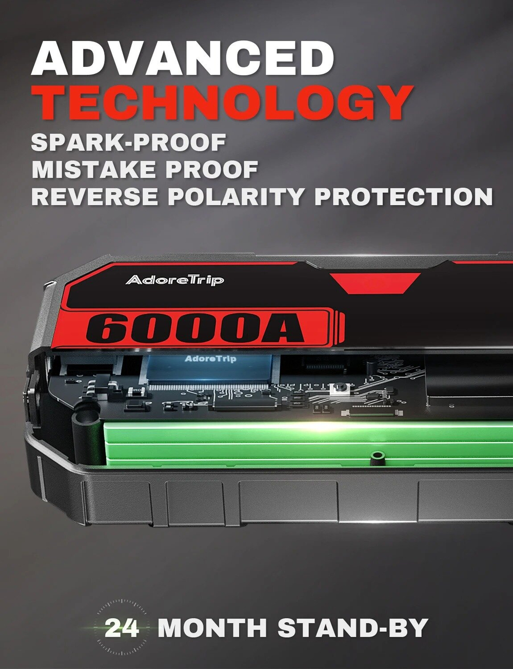 Автомобильное пусковое портативное устройство бустер JF.EGWO 20000mAh 6000A