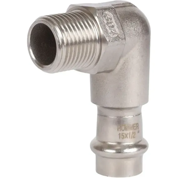 Угол ROMMER ВПр-НР 15х1/2" нержавеющая сталь 37984