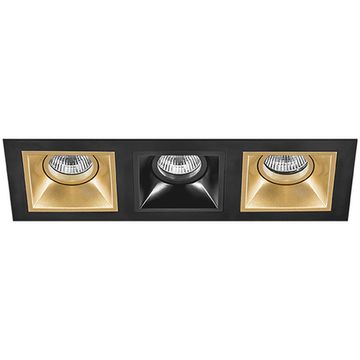 Комплект из светильников и рамки 3*GU5.3 D537030703 чёрный/золото Domino Lightstar