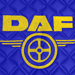 Ковры Daf XF-106 (автомат) (экокожа, синий, синий кант, желтая вышивка)