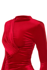 «Velvet case» Платье мини с драпировками из бархата.