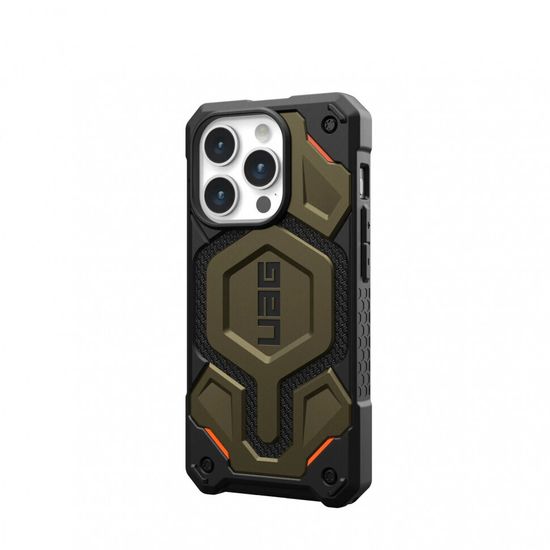 Чехол с поддержкой MAGSAFE Uag Monarch Pro для iPhone 15 Pro MAX 6.7", цвет зеленый (Kevlar Element Green)