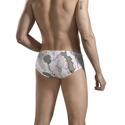 Белые плавки с принтом в виде карт Calipso Swimsuit Brief (Размер: M) (Цвет: белый)