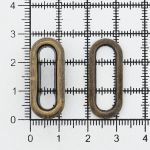 Люверсы металл овальные 24х8 (внутр.), h=6.5 мм, 28х12 (внешн.), металл (≈1000 шт) New Star, антик