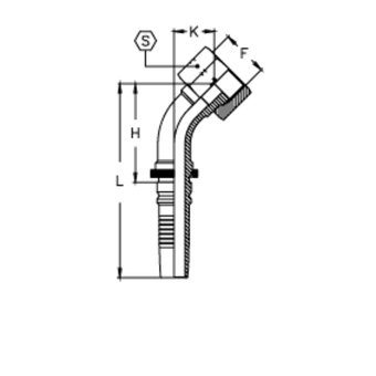 Фитинг DN 32 ORFS (Г) 1.11/16 (45) Interlock