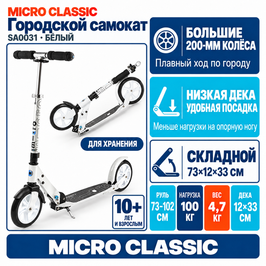 Самокат Micro Classic белый