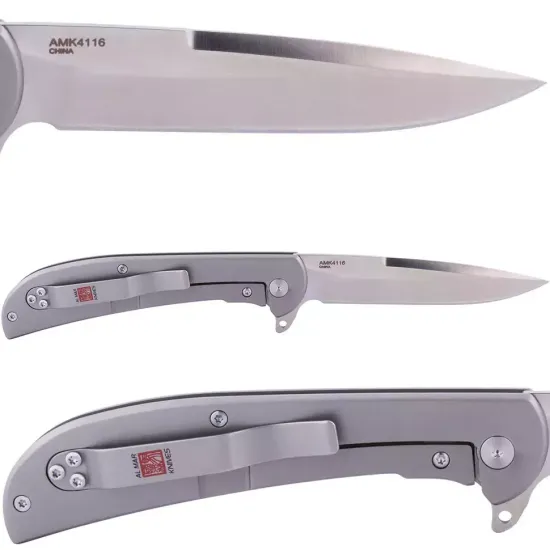 Складной нож Al Mar Ultralight Titanium Hawk AL/AMK4112 c клинком из стали D2, рукоять Титановый сплав Titanium TC4 Aloy