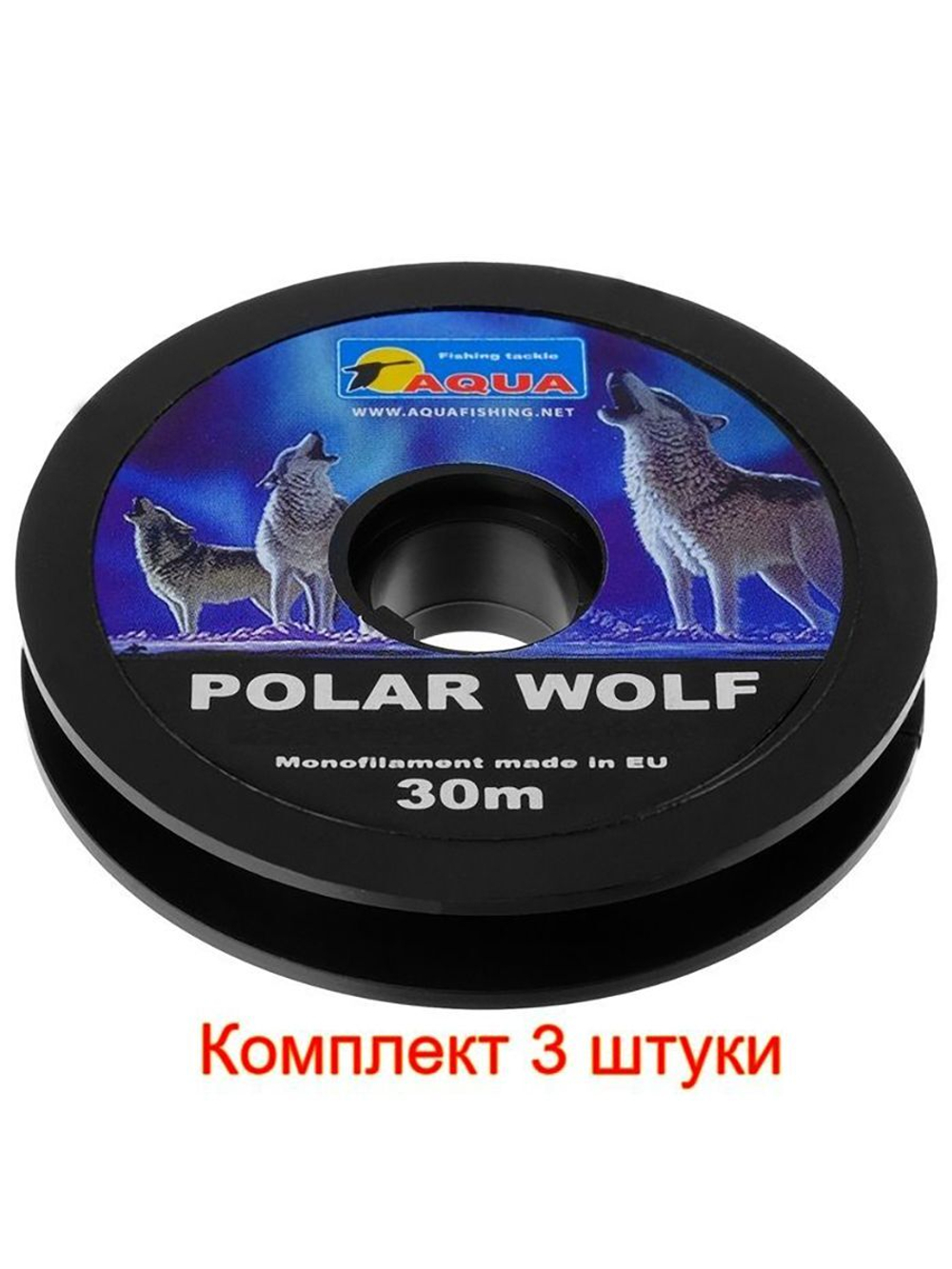 Леска зимняя рыболовная Polar Wolf 0,10mm 30m, 1 штука