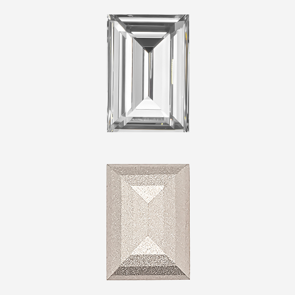Кристалл Прямоугольник (Step Cut Fancy Stone), оттенок "Cеребряная тень"/"Silver Shadow", 14*10мм