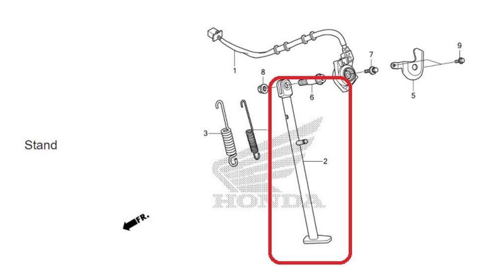 50530-KZZ-900 (50530-KZZ-D20) BAR, SIDE STAND. Honda CRF250L