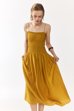 Платье на бретелях со сборками на корсаже - H&M