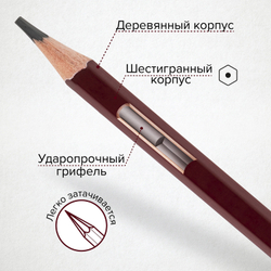 Карандаши чернографитные художественные 2H-8B, НАБОР 8 шт., В ПЕНАЛЕ, BRAUBERG ART "PREMIERE", 181894