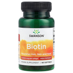Swanson Vitamins, Биотин, 10 000 мкг, 60 мягких таблеток