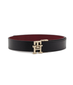 Двухсторонний кожаный ремень TH LOGO REV 3.0 Tommy Hilfiger - бордовый(AW0AW15371)