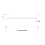 Полотенцедержатель HAPA A35 300мм (цвет - медь браш. PVD) A35.0001.300.BBCUPVD