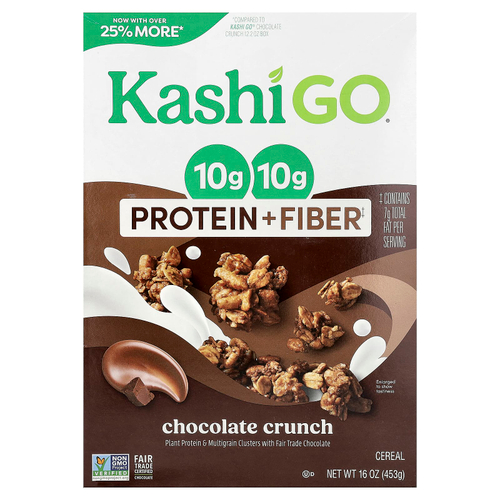 Kashi, GO®, хлопья с протеином и клетчаткой, с хрустящей шоколадной крошкой, 453 г (16 унций)
