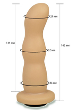 Телесная рельефная насадка Harness - 14,2 см. (Цвет: телесный)