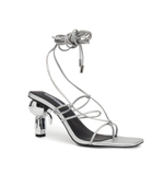 Босоножки на каблуке IKON Long Lace Karl Lagerfeld - серебряный(KL39025)